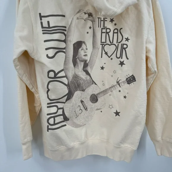 Taylor Swift 2023 The Eras Tour Beige Hoodie Size S - Picture 3 of 7